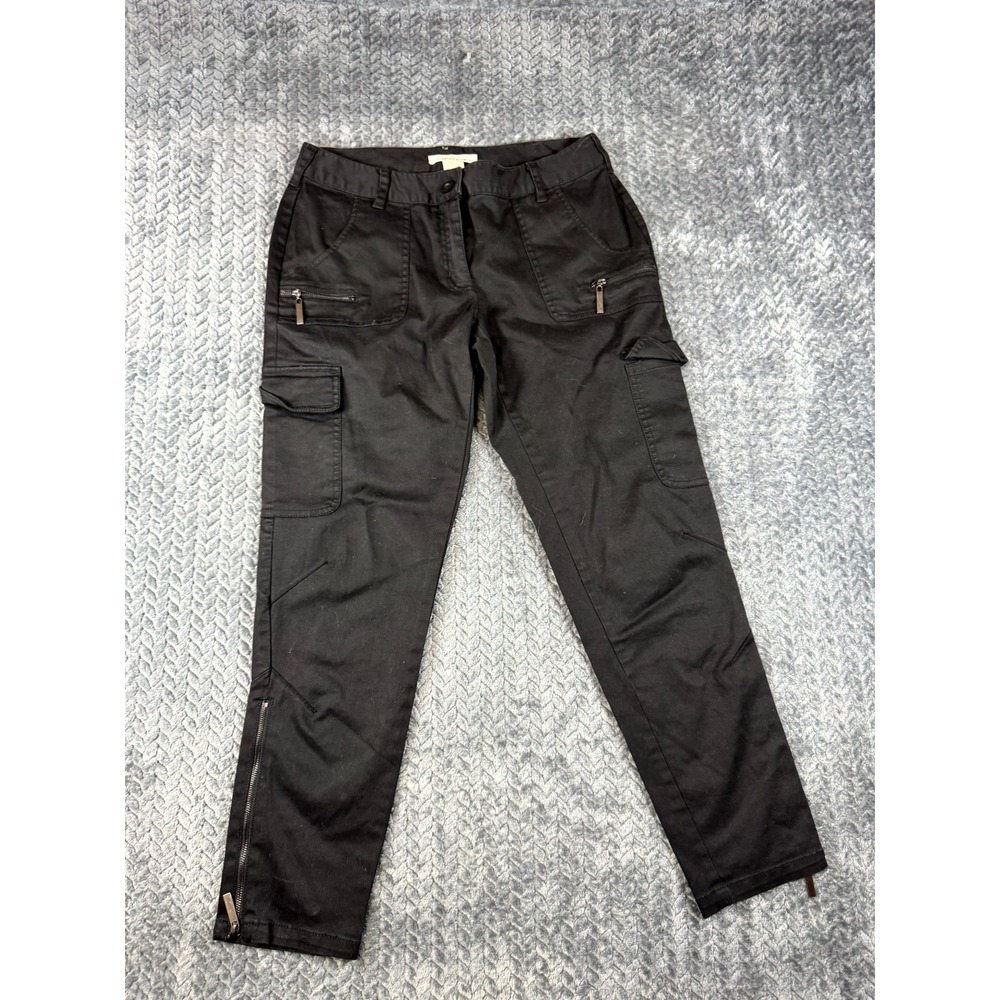 Kenneth Cole Ankles Pants Womens 2P Black Cotton Mid Rise Cargo Zipper Utility